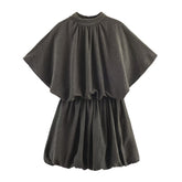 Women Casual Pullover Balloon Mini Dress