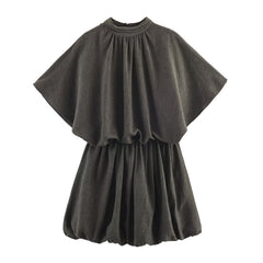 Women Casual Pullover Balloon Mini Dress