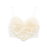Women Casual Heart-Shaped Fluffy Short Tops
