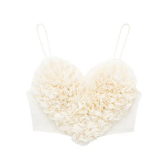 Women Casual Heart-Shaped Fluffy Short Tops