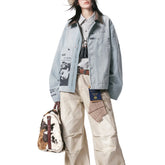 Women Casual Detroit Denim Overcoat
