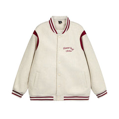 Unisex Casual Light Embroidery Baseball Jacket