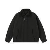Men Cotton Fur Collar Woolen Jacket