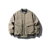 Men Baseball Collar Hooded Cotton Coat with Large Pockets