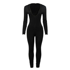 Women Casual Long-Sleeved Hooded Jumpsuit