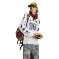 Women Activewear V-neck Sports Sweatshirt