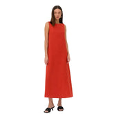 Women French Loose Cotton Linen A-Line Dress