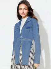 Women Asymmetric Long Denim Top