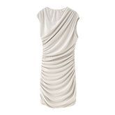 Women Asymmetric Neckline Sleeveless Slim Fit Dress