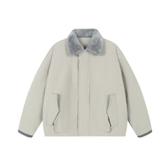 Men Cotton Fur Collar Woolen Jacket