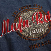 Men Washed Denim V-neck Sweatshirts