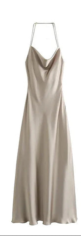 Women Sexy Backless Slip Long Dresses