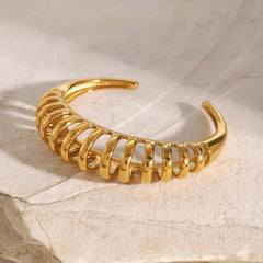 Women 18K Gold-Plated Stainless Steel Cutout Bracelet