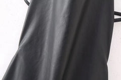 Woman Sexy Backless Leather Mini Dress