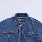 Women Casual Single Breasted Lapel Denim Dress