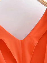 Woman Casual Orange Satin Long Tunics