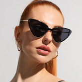 Accessories Women Large Frame Metal Cat Eye Sunglasses