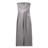 Women Metallic Sexy Strapless Gathered Dress