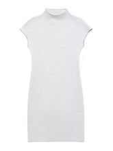 Women Vintage Stretch High Knit Mini Dress