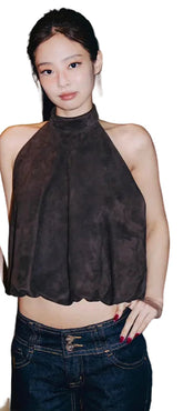 Women Brown Halter Tank Top