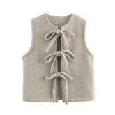 Women Bow Shaped Sleeveless Vest Top