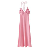 Women Casual Satin Textured Camisole Dress