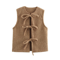 Women Bow Shaped Sleeveless Vest Top