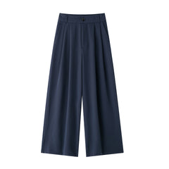 Women Casual Loose Double Pleated Straight Leg Pants