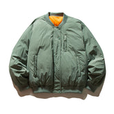 Men Baseball Collar Loose Pilot Down Jacket