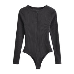 Women Long Sleeved Zipped Jumpsuit