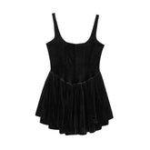 Women Sleeveless Velvet Corset Style Tops