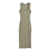 Women Summer Stretchable Sleeveless Knit Dresses