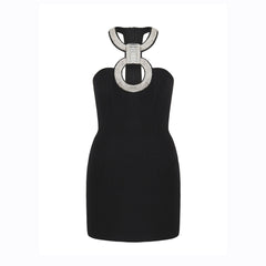 Women Halter Collar Sleeveless Mini Dresses