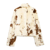 Women Printed Long Sleeved Lapel Knit Jacket