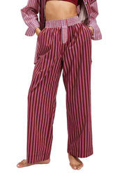 Men Striped Wide Leg Sleepwear Pants