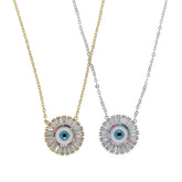 Accessories Turkish Evil Eye Round Stone Pendant Necklace