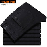 Men Grey Thin Straight Stretch Denim Jeans