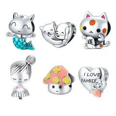 Sterling Silver 925 Enamel Colour Bracelet Charms