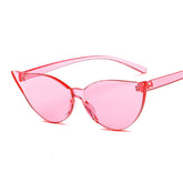 Woman Rimless Design Cat Eye Sunglasses