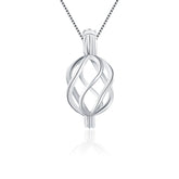 Sterling Silver 925 Geometric Twist Pendant