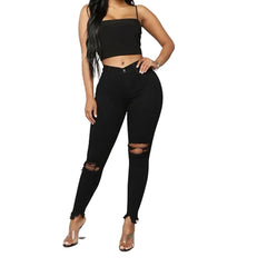 Women Casual Skinny Ripped Denim Jeans
