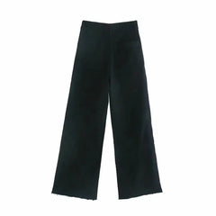 Women Black Denim Wide Leg Jeans