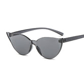 Woman Rimless Design Cat Eye Sunglasses