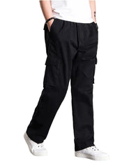 Men Casual Safari Style Cotton Cargo Pants