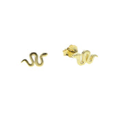 Sterling Silver 925 Delicate Snake Stud Earrings