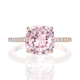 Women 925 Sterling Silver Moissanite Gemstone Rose Gold Ring