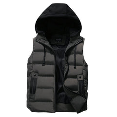 Men Active Waterproof Hooded Casual Vest Jacket