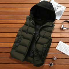 Men Active Waterproof Hooded Casual Vest Jacket