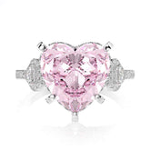100% 925 Sterling Silver Heart Pink Sapphire Gemstone Ring