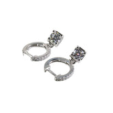 Sterling Silver 925 Dazzling Moissanite Dangler Drop Earrings